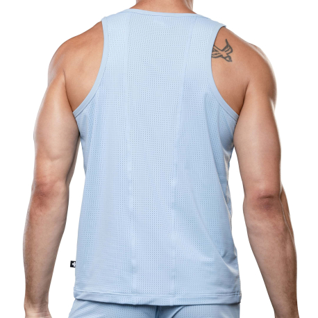 Andrew Christian Breeze Mesh Gym Tank Top - Powder Blue