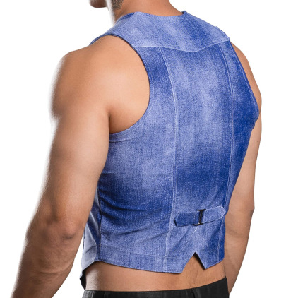 Gilet Stretch Denim Indigo Andrew Christian