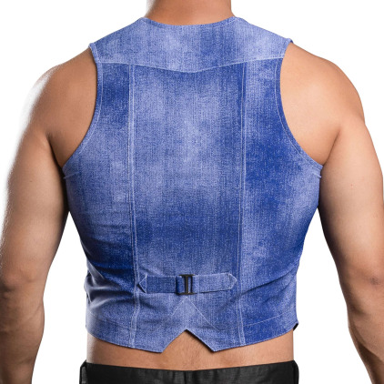Gilet Stretch Denim Indigo Andrew Christian