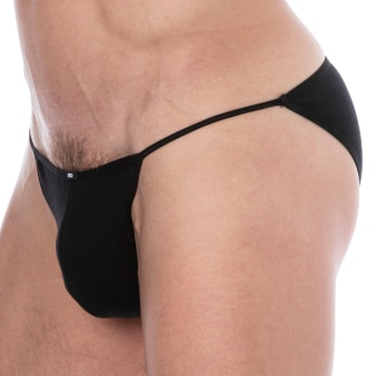 Slip Tanga Mini Coton Uni Noir SKU