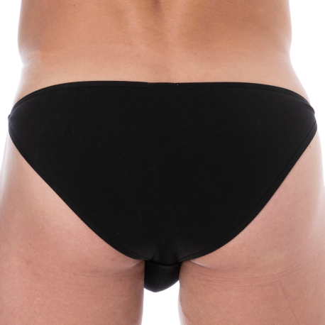 SKU Plain Cotton Mini Tanga Briefs - Black