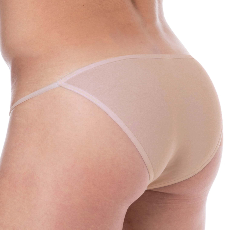 SKU Plain Cotton Mini Tanga Briefs - Nude