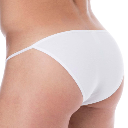 Slip Tanga Mini Coton Uni Blanc SKU