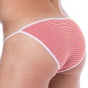 SKU Striped Cotton Mini Tanga Briefs - Red - White