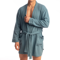 Robe de Chambre Palm Spring Bleu Alizé L'Homme Invisible