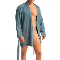 Robe de Chambre Palm Spring Bleu Alizé L'Homme Invisible