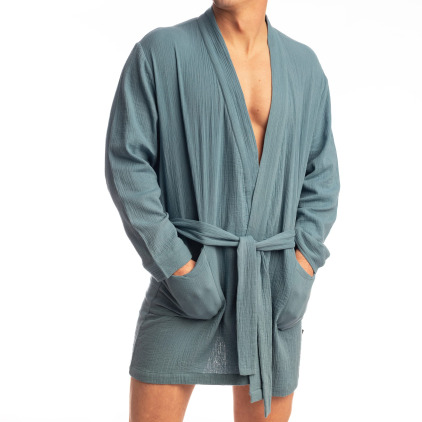 Robe de Chambre Palm Spring Bleu Alizé L'Homme Invisible