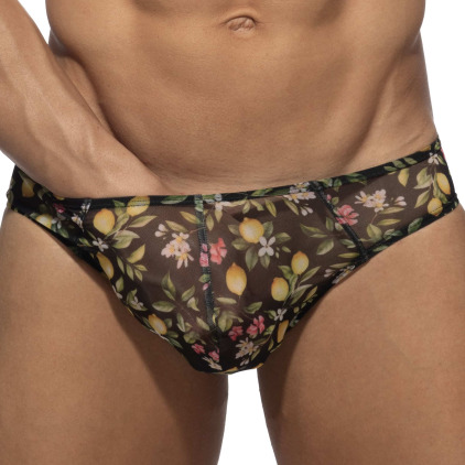 Addicted Lemon Garden Bikini Briefs - Black