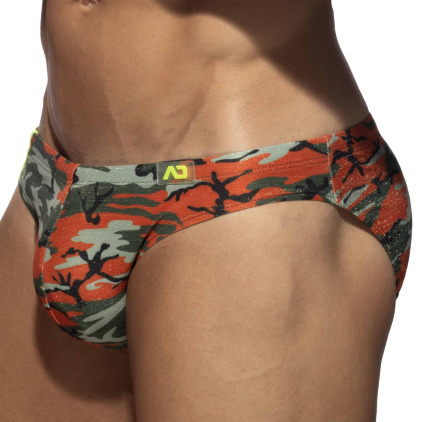 Slip de Bain Bright Camo Orange Addicted
