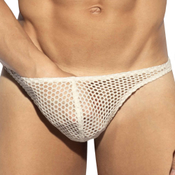 ES Collection Raw Crochet Thong - Beige