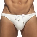 Addicted Wrinky Bikini Swim Briefs - White