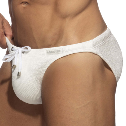 Slip de Bain Bikini Wrinky Blanc Addicted