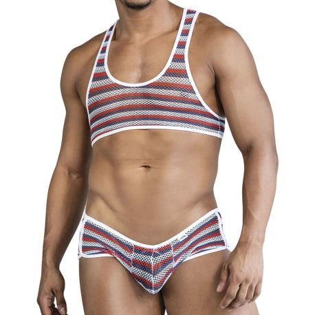 CandyMan Crop Top - Trunks Set - Color Stripes