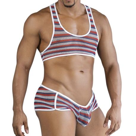 CandyMan Crop Top - Trunks Set - Color Stripes