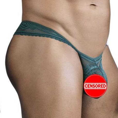 CandyMan Lace Thong - Green
