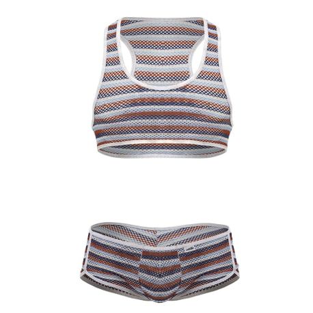 CandyMan Crop Top - Trunks Set - Color Stripes