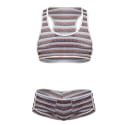 CandyMan Crop Top - Trunks Set - Color Stripes