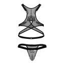 CandyMan Ensemble Harnais - String en Résille Noir