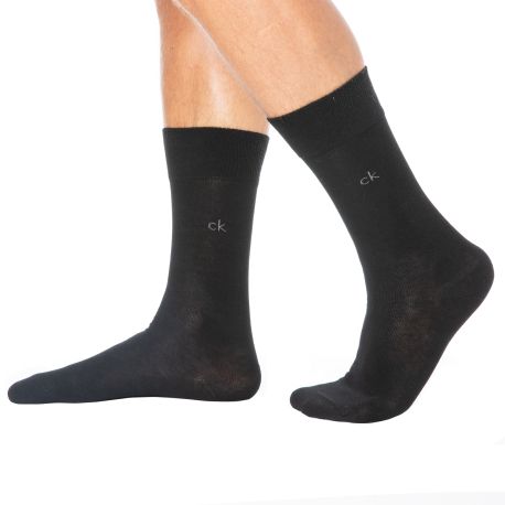 Calvin Klein Lot de 3 Paires de Chaussettes Basses Noires