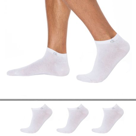 Calvin Klein Lot de 3 Paires de Socquettes Blanches
