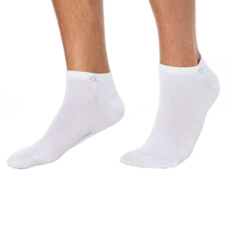 Calvin Klein Lot de 3 Paires de Socquettes Blanches