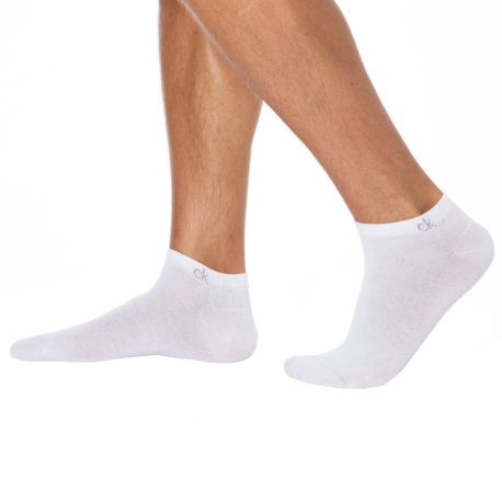Calvin Klein Lot de 3 Paires de Socquettes Blanches