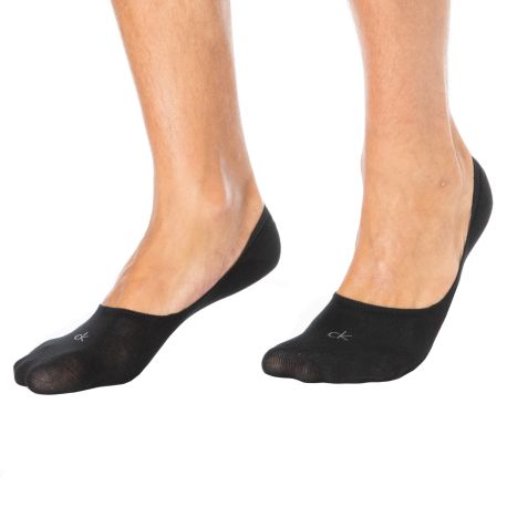 Calvin Klein Lot de 3 Paires de Chaussettes Invisibles Mid Cut Noires
