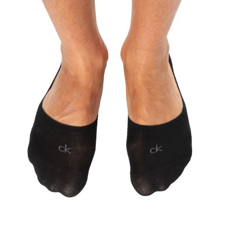 Calvin Klein Lot de 3 Paires de Chaussettes Invisibles Mid Cut Noires