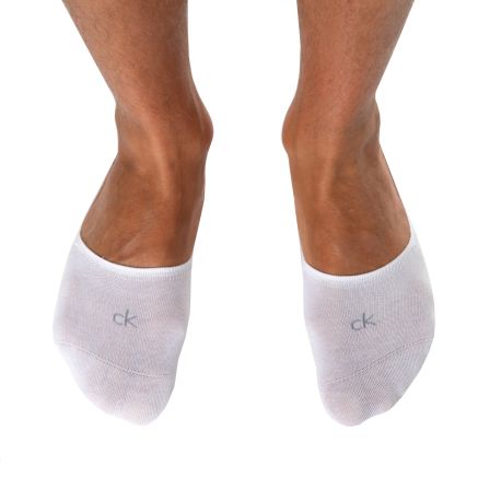 Calvin Klein Lot de 3 Paires de Chaussettes Invisibles Mid Cut Blanches