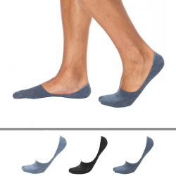 Lot de 3 Paires de Chaussettes Invisibles Mid Cut Bleu Denim Calvin Klein