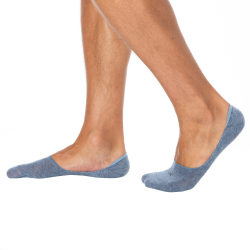 Lot de 3 Paires de Chaussettes Invisibles Mid Cut Bleu Denim Calvin Klein
