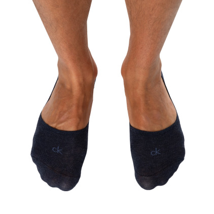 Lot de 3 Paires de Chaussettes Invisibles Mid Cut Bleu Denim Calvin Klein