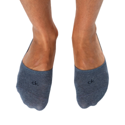 Lot de 3 Paires de Chaussettes Invisibles Mid Cut Bleu Denim Calvin Klein