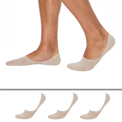 Calvin Klein 3-Pack Mid Cut Invisible Socks - Skin