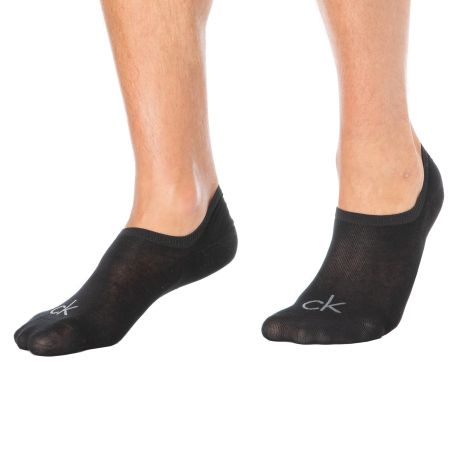Calvin Klein Lot de 3 Paires de Chaussettes Invisibles High Cut Noires