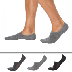 Lot de 3 Paires de Chaussettes Invisibles High Cut - Gris Chiné - Anthracite - Noir Calvin Klein