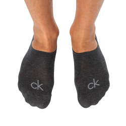 Calvin Klein 3-Pack High Cut Invisible Socks - Heather Grey - Charcoal - Black