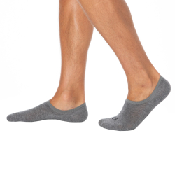 Lot de 3 Paires de Chaussettes Invisibles High Cut - Gris Chiné - Anthracite - Noir Calvin Klein