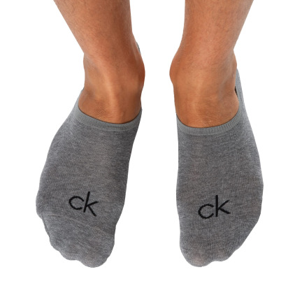 Lot de 3 Paires de Chaussettes Invisibles High Cut - Gris Chiné - Anthracite - Noir Calvin Klein