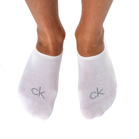 Calvin Klein Lot de 3 Paires de Chaussettes Invisibles High Cut Blanches