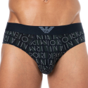 Emporio Armani Slip All Over Logo Bleu
