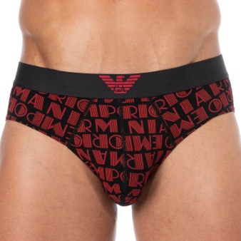 Emporio Armani All Over Logo Briefs - Rhubarb