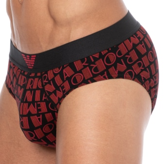 Emporio Armani All Over Logo Briefs - Rhubarb