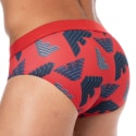 Emporio Armani All Over Printed Microfiber Briefs - Cherry