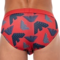 Emporio Armani All Over Printed Microfiber Briefs - Cherry