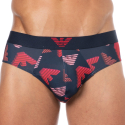 Emporio Armani All Over Printed Microfiber Briefs - Navy