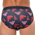 Emporio Armani All Over Printed Microfiber Briefs - Navy