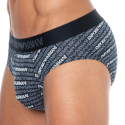 Emporio Armani Classic Pattern Mix Cotton Briefs - Navy - Logo