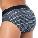 Emporio Armani Classic Pattern Mix Cotton Briefs - Navy - Logo