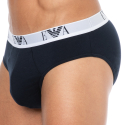 Emporio Armani Lot de 3 Slips Bold Monogram Coton Bleu Marine